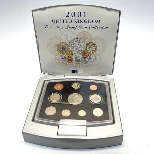 772 - 2001 UK Royal Mint Executive Proof Victoria Coin Set 10 Coins £5 - 1 penny