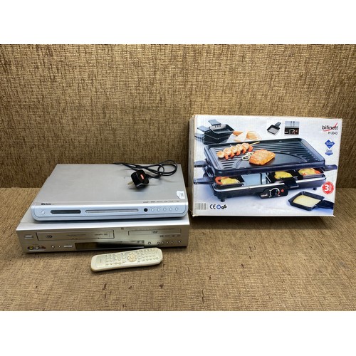 222 - 3 electrical items including: durabrand DVD-tape recorder, tevion DVD player and Biffnet RAC-lette g... 