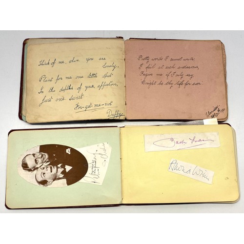 973 - Two autograph books continuing poems from 1923 and autographs from Cricket and Tennis players includ... 