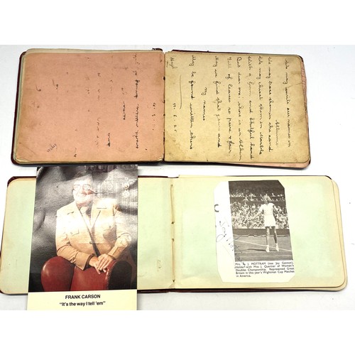 973 - Two autograph books continuing poems from 1923 and autographs from Cricket and Tennis players includ... 