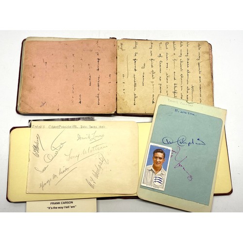 973 - Two autograph books continuing poems from 1923 and autographs from Cricket and Tennis players includ... 