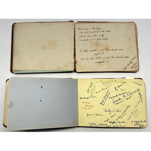 973 - Two autograph books continuing poems from 1923 and autographs from Cricket and Tennis players includ... 