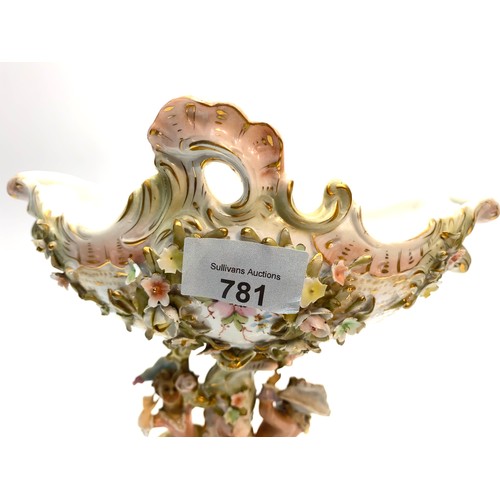 781 - Dresden Sitzendorfer Porzellanmanufaktur Wilhelm Liebmann porcelain centre bowl, (marking in second ... 