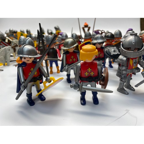 664 - collection of vintage playmobil figures including: Camelot light infantry, Camelot knights, soldiers... 