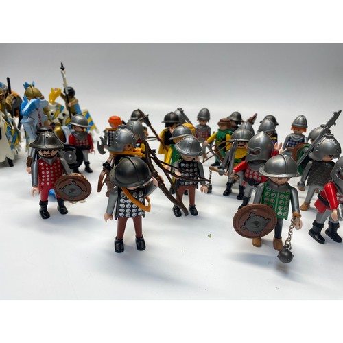 665 - collection of vintage playmobil figures including: Camelot heavy cavalry, Mordred elite knight and E... 