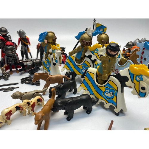 665 - collection of vintage playmobil figures including: Camelot heavy cavalry, Mordred elite knight and E... 