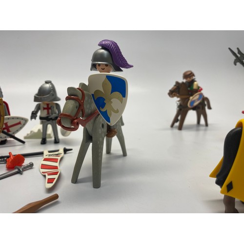 667 - collection of vintage playmobil figures including: King Arthur, Sir Lancelot, Queen Guinevere and Si... 