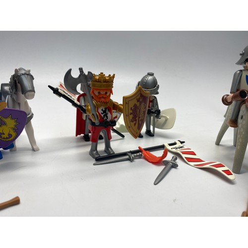 667 - collection of vintage playmobil figures including: King Arthur, Sir Lancelot, Queen Guinevere and Si... 