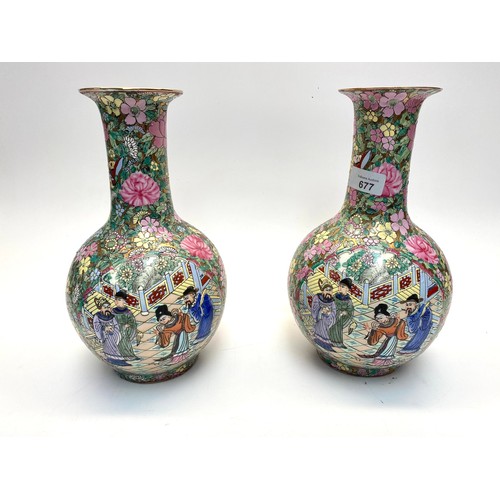 677 - Pair of antique early Japanese vases.