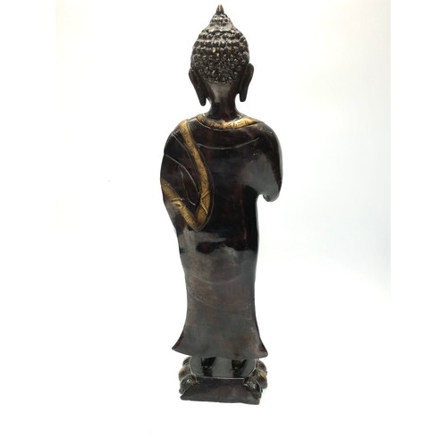 704 - Large brass ornate sculpture of a Tibetan Buddha. (possibly 1900s). Height: 54cm.