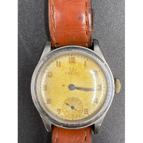 848 - Omega dress watch serial number 9468503 dated 1939. Watch is running with inscription to rear,