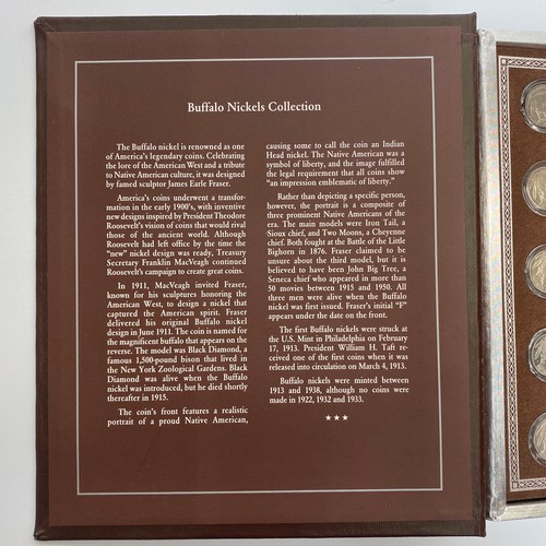 858 - Danbury mint Buffalo Nickels Collection. Complete collection in a presentation box.