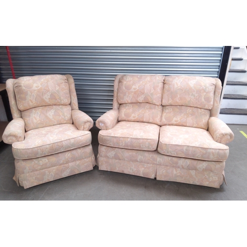 101 - Floral patterned sofa and chair