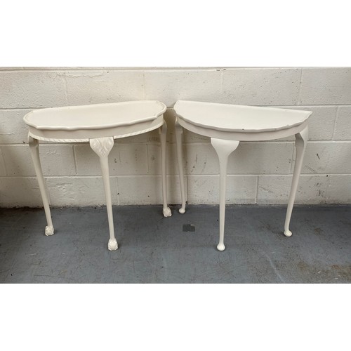 1111 - 2 cream side tables.