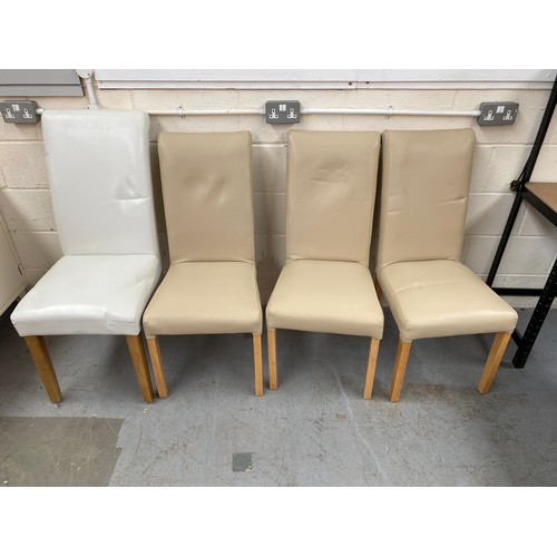 1113 - 4 leather dining chairs. 3+1.