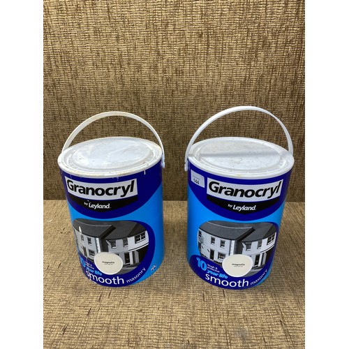 144 - 2 tubs of Granocryl masonry paint (1 full and 1 half full).