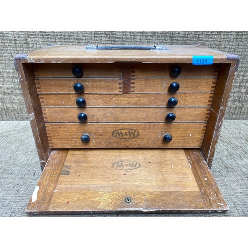 1124 - M&W wood Tool chest with seven draws. 47x30cm.