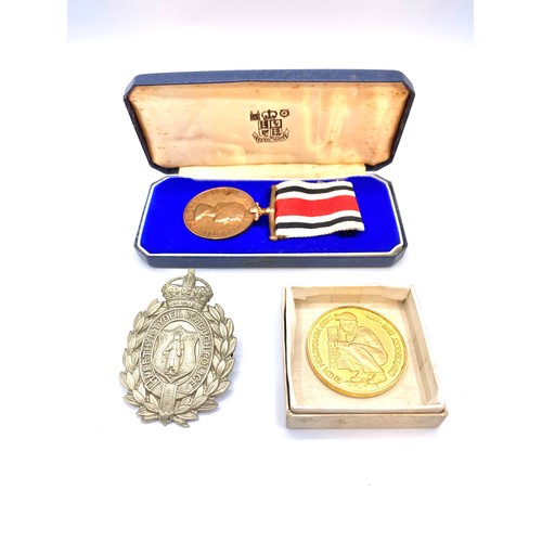 869 - Police special constabulary long service medal awarded to J Mcaleer, a Merthyr Tydfil borough police... 