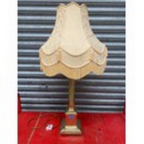 1166 - Large heavy brass Corinthian column lamp; height 100cm.