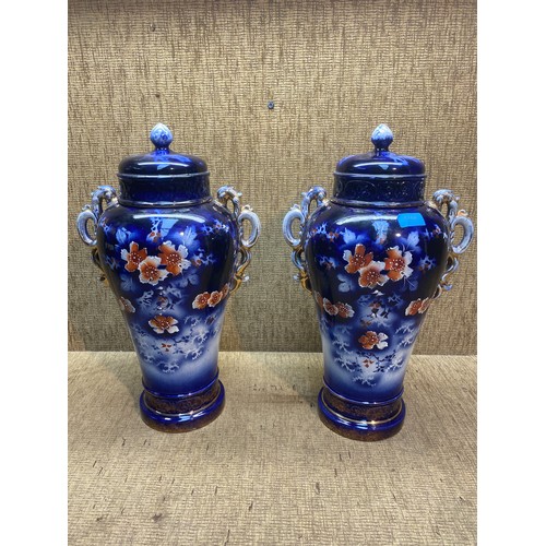 1168 - 2 large decorative urns. 50cm tall, By Eristine.