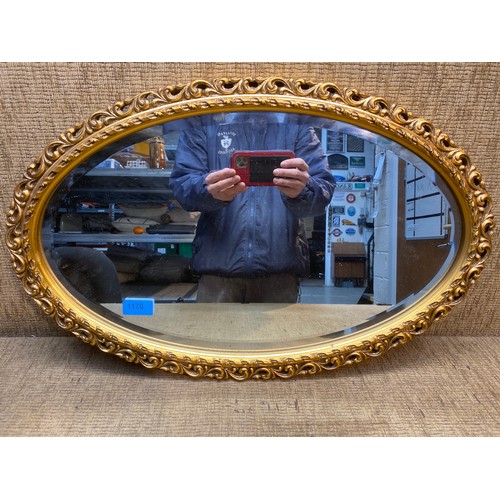 1170 - Bevel edged over mantle mirror.