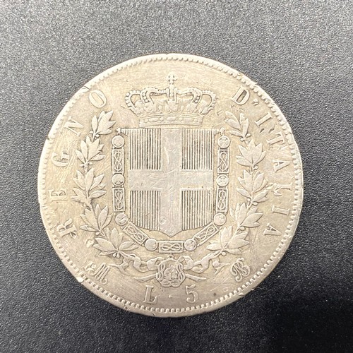 918 - Silver coin, Vittorio Emanuele II - 1873 5 Lire.