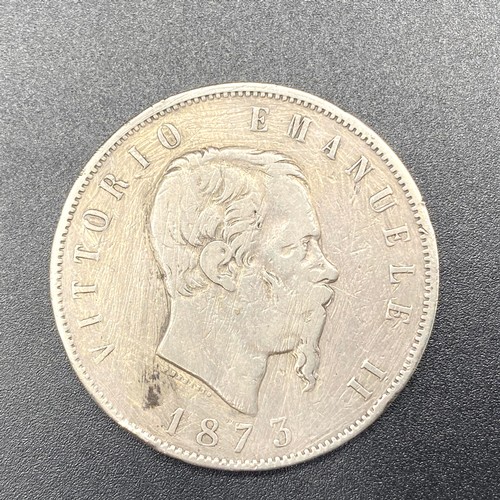 918 - Silver coin, Vittorio Emanuele II - 1873 5 Lire.