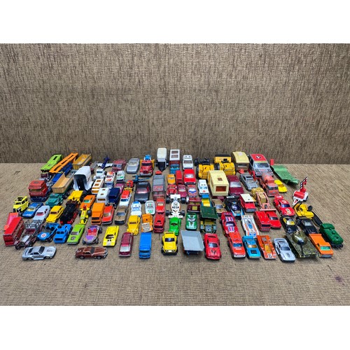 1228 - Large collection of vintage play worn cars including: Korgi.