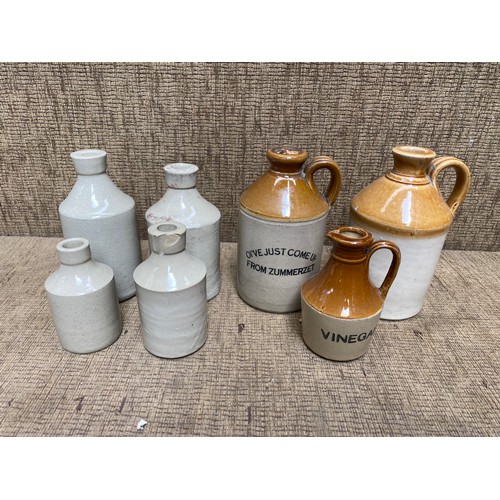 252 - Collection of earthware jugs,