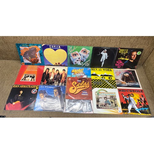 1263 - Collection of 15 vinyl LP records including: Dr. Hook, Men At Work and The Comsat Angels.