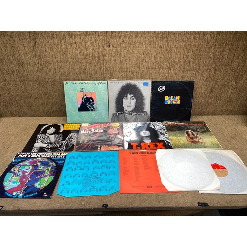 1282 - Collection of 13 vinyl LP records by Mark Bolan and T. Rex (some without covers).