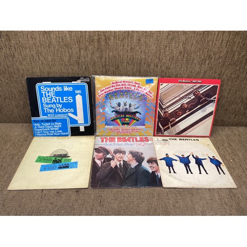 1286 - Collection of 6 vinyl LP records by The Beatles including: The Magical Mystery Tour.