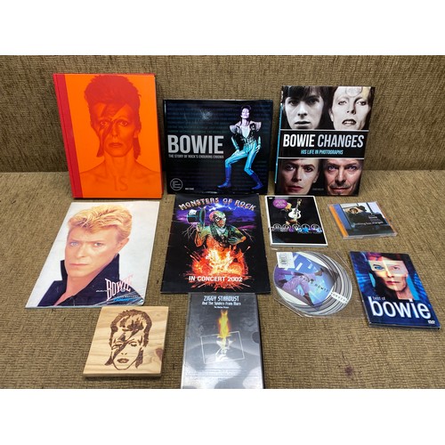 1135B - Collection of David Bowie Books. CDs and collectibles.