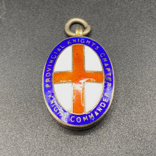 949 - Masonic Sterling silver locket, with enamel, Provincial Knights Chapter Knight Commander, 1965.