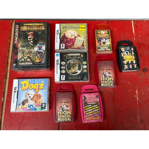 1253A - Top Trumps, nintendo DS games and Pirates Of The Caribbean card set.