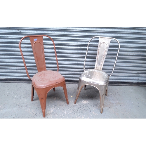 523 - Two bistrot metalix industrial dining chairs