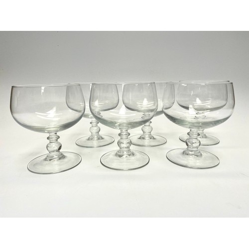 968 - Set of six vintage Marble ball stem Coupe Champagne glasses.