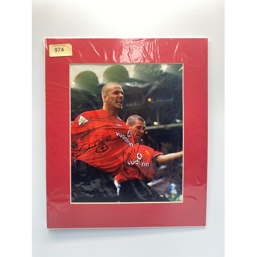 974 - Football signatures David Beckham and Roy Keane Man United from Mr S Parker sports autographs, photo... 