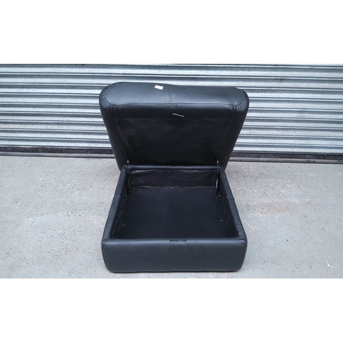 308 - Leather storage footstool 75cm x 75cm