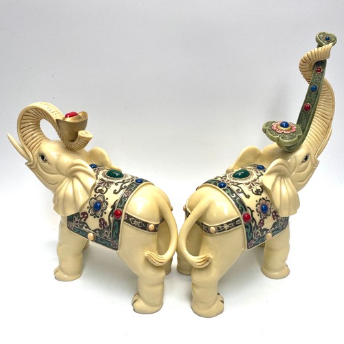 1212A - Two large ivoried styled Elephants 40cm.