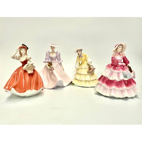 456 - 4 coalport figures including: Ladies Of Fashion, Strawberry Fayre, Flora, Barbara Anne and Daphne.