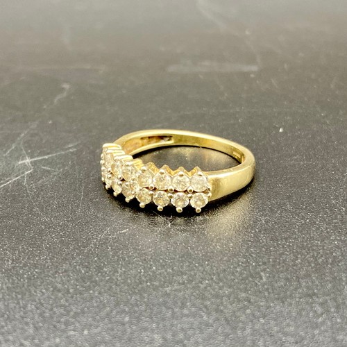 848 - 9ct gold and diamonds ring size K 1.9g.