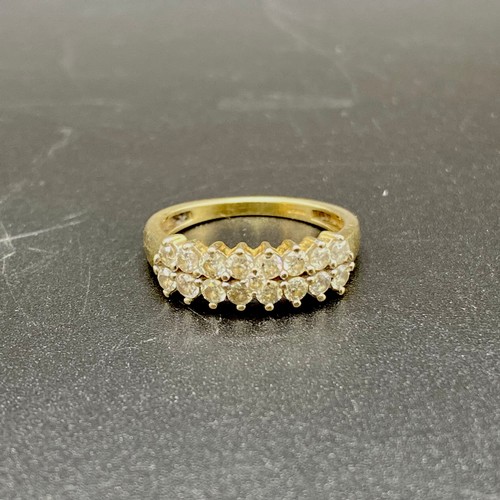 848 - 9ct gold and diamonds ring size K 1.9g.