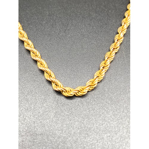 858 - 9ct gold rope necklace. 6.8g.