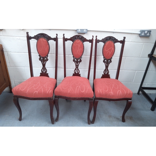 142 - Set of three antique style dining chairs