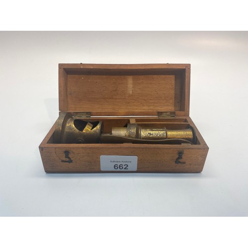 662 - early Victorian travel microscope in original box.