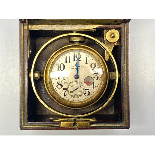 867 - Waltham 8 day marine chronometer deck clock, made around 1910.