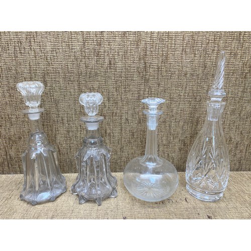 480 - 4 vintage cut crystal decanters.