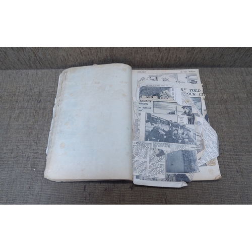 1115 - Ww2 scrap book and helmet