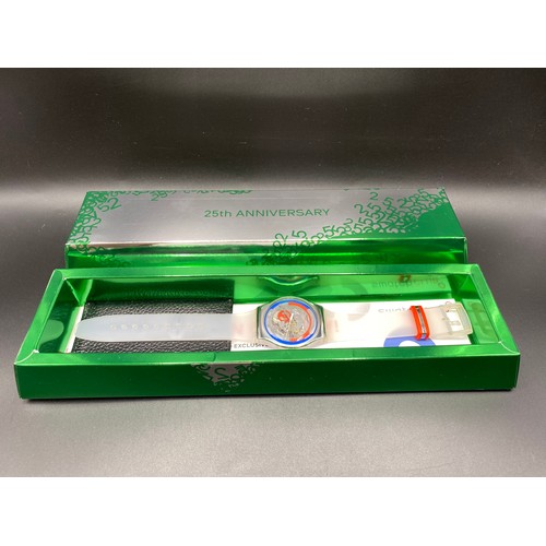 921 - Unisex Swatch Club Watch New Gent This Is My World 25th anniversary watch in its original box. (work... 